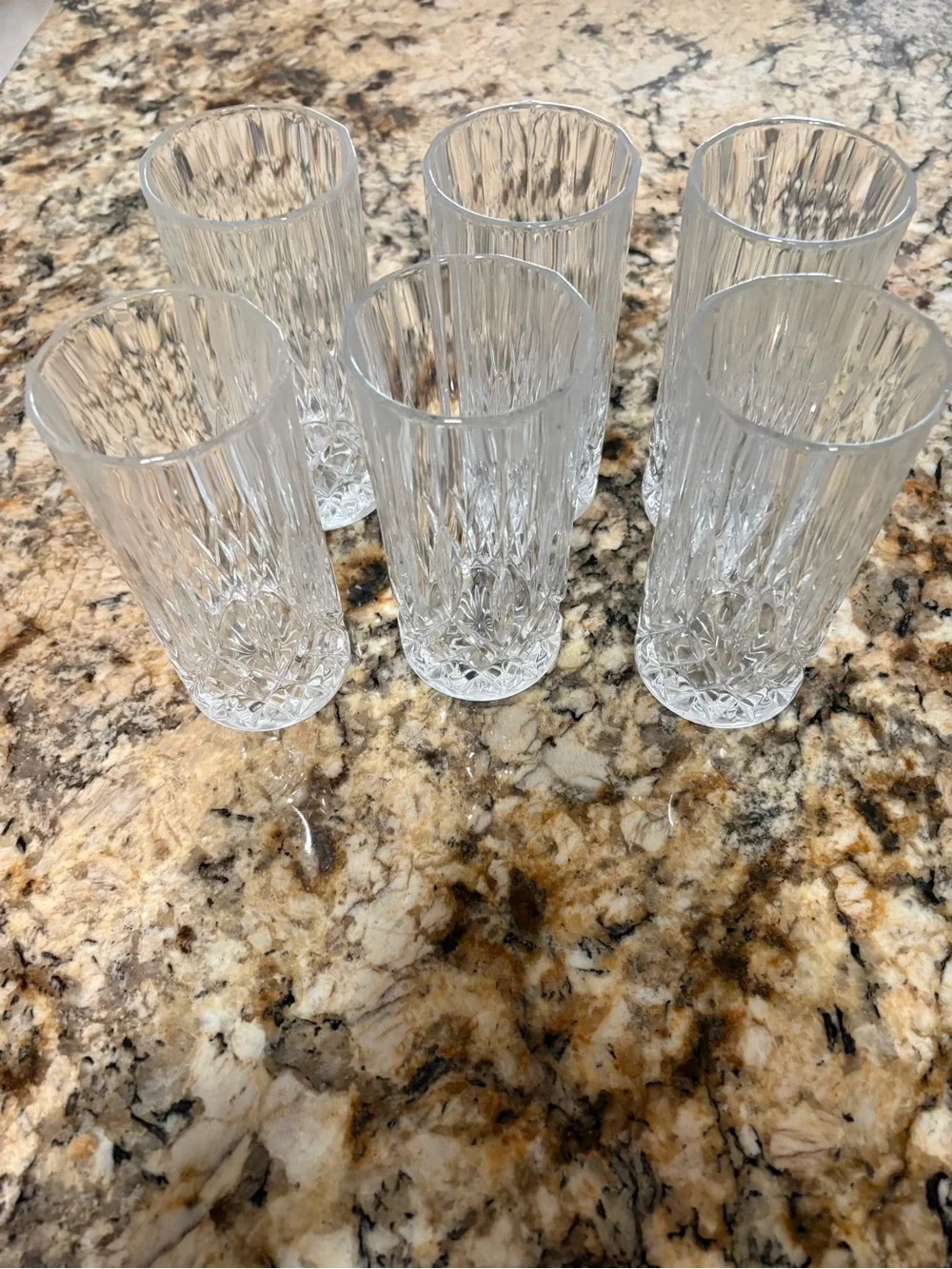 Faceted Clear Glass Tumbler - Elegant Cut Design